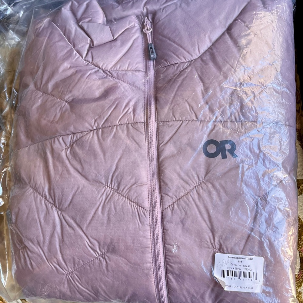 Outdoor Research Women's Superstrand Puffer Jacket - Moth / Mauve, XL